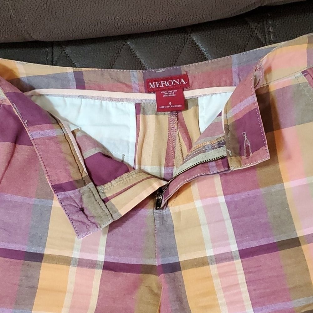 VEUC Merona Vintage-styled Plaid  Cotton Bermuda Shorts